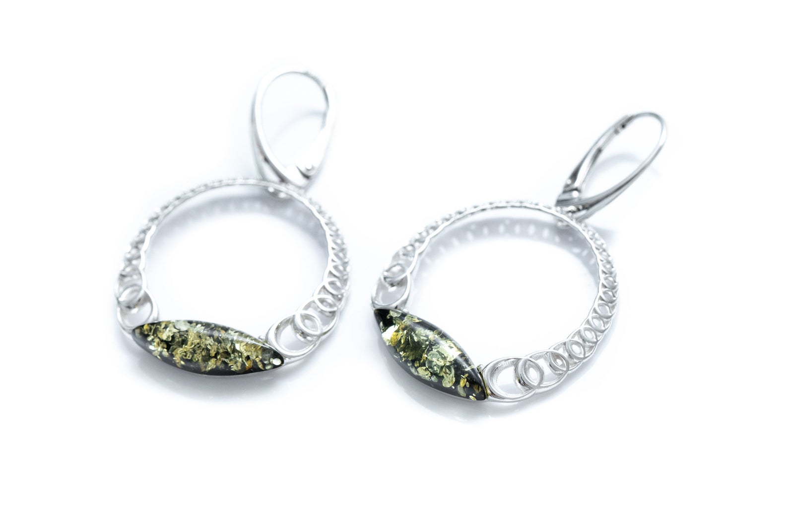 Large Green Hoop Earrings- Earrings- Baltic Beauty