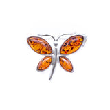 Small Amber Butterfly Brooch- Brooches- Baltic Beauty