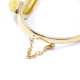 Minimal Gold Butterscotch Amber Diamond Bangle- Bracelets- Baltic Beauty