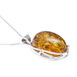 Statement Oval Amber Pendant- Necklaces- Baltic Beauty