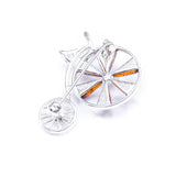 Amber Detail Penny Farthing Brooch- Brooches- Baltic Beauty