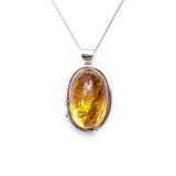 Statement Oval Amber Pendant- Necklaces- Baltic Beauty