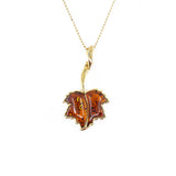 Gold Plated Maple Leaf Charm Pendant- Necklaces- Baltic Beauty