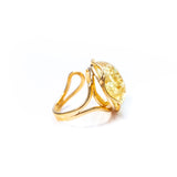 Gold Plated Citrus Amber Ring- Rings- Baltic Beauty