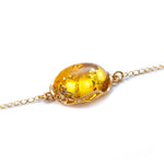 Citrus Amber and Gold Plated Silver Bracelet- Bracelets- Baltic Beauty