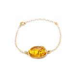 Citrus Amber and Gold Plated Silver Bracelet- Bracelets- Baltic Beauty