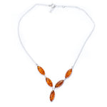 Modern Y Necklace with Baltic Amber- Necklaces- Baltic Beauty