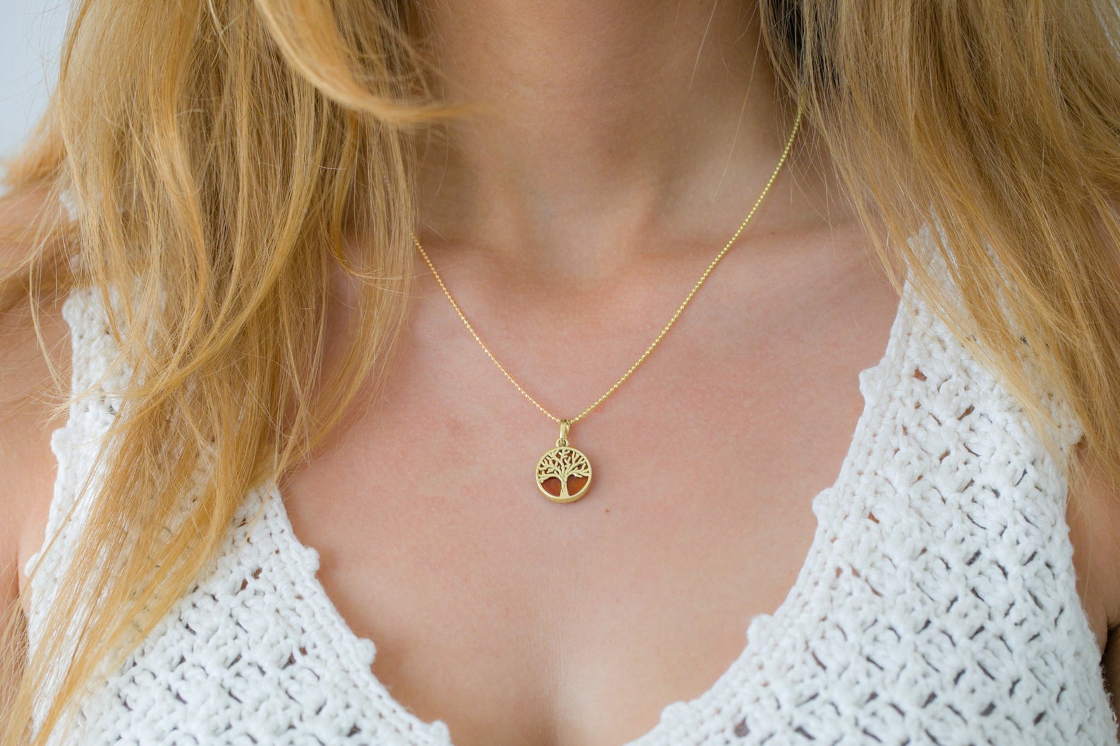 Mini Gold Plated Tree of Life Pendant- Necklaces- Baltic Beauty