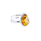 Amber ELEMENT Solitaire Adjustable Ring- Rings- Baltic Beauty