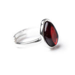 Cherry Amber ELEMENT Solitaire Adjustable Ring- Rings- Baltic Beauty