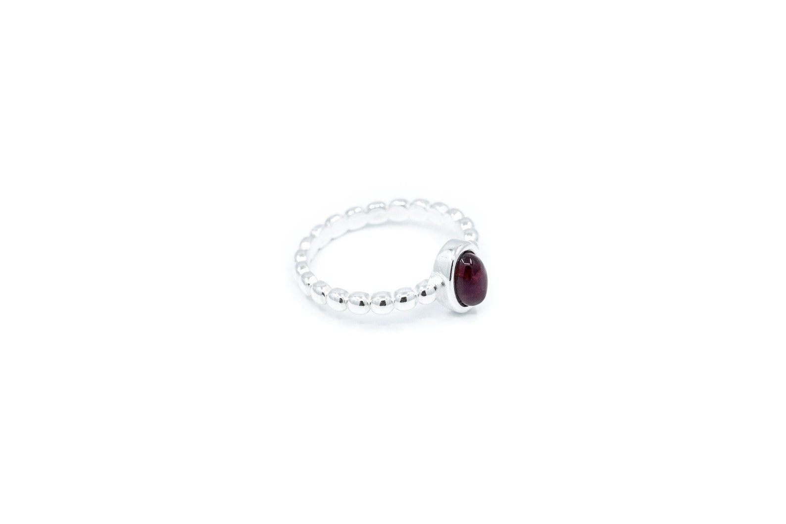 Cherry Amber Bubble Stacking Ring- Rings- Baltic Beauty
