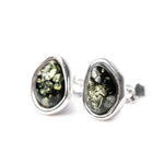 Green Amber ELEMENTS Stud Earrings- Earrings- Baltic Beauty