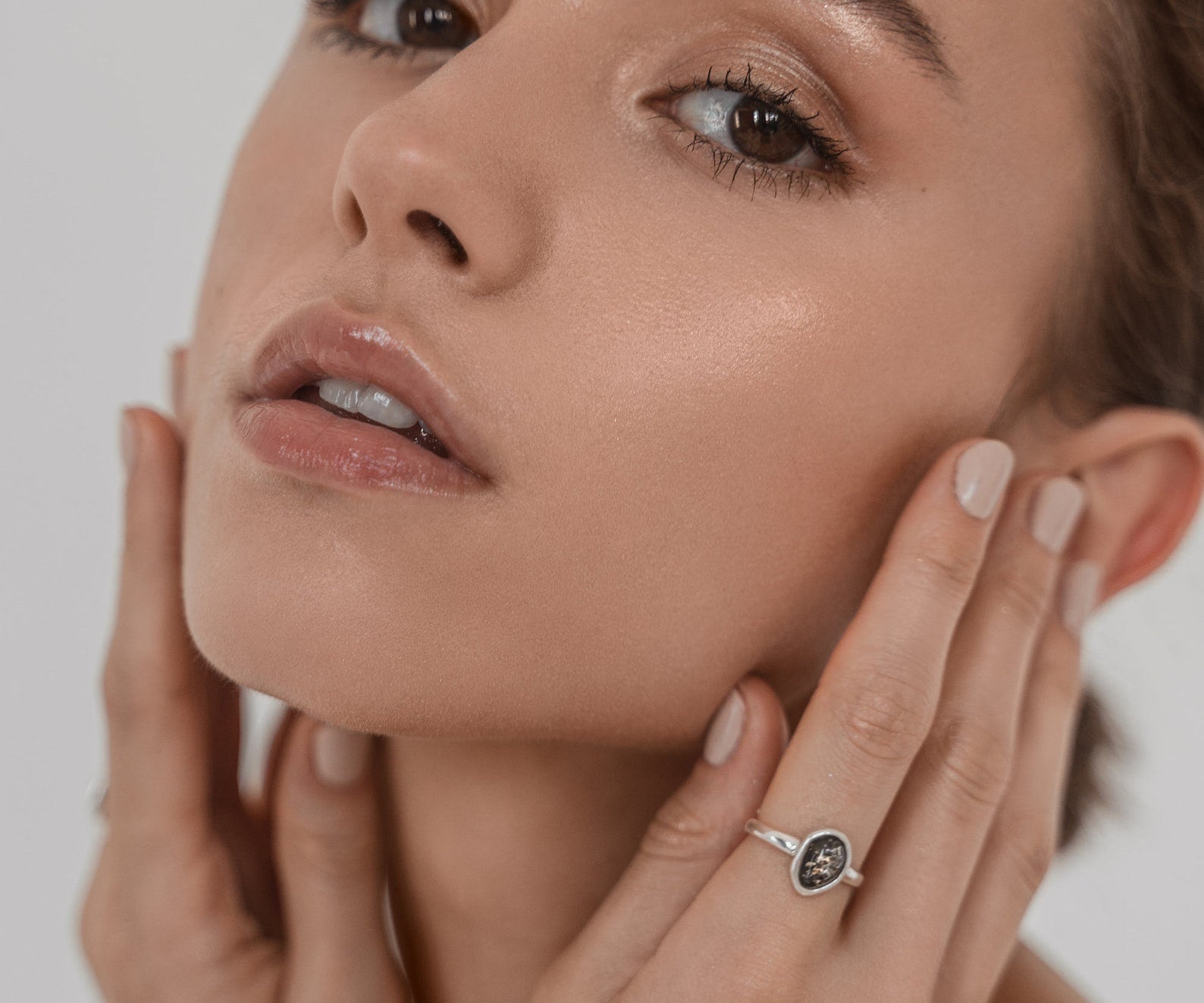 Green Amber ELEMENT Stacking Ring- Rings- Baltic Beauty
