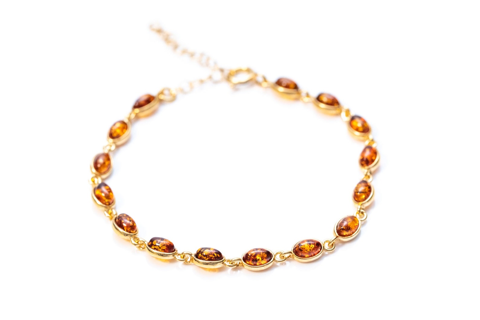 Gold Plated Dainty Oval Bracelet- Bracelets- Baltic Beauty