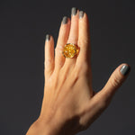Gold Plated Citrus Amber Ring- Rings- Baltic Beauty