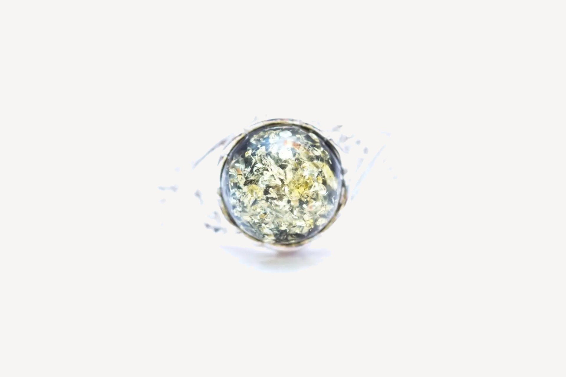 Multicolour Amber Floral Ring- Rings- Baltic Beauty