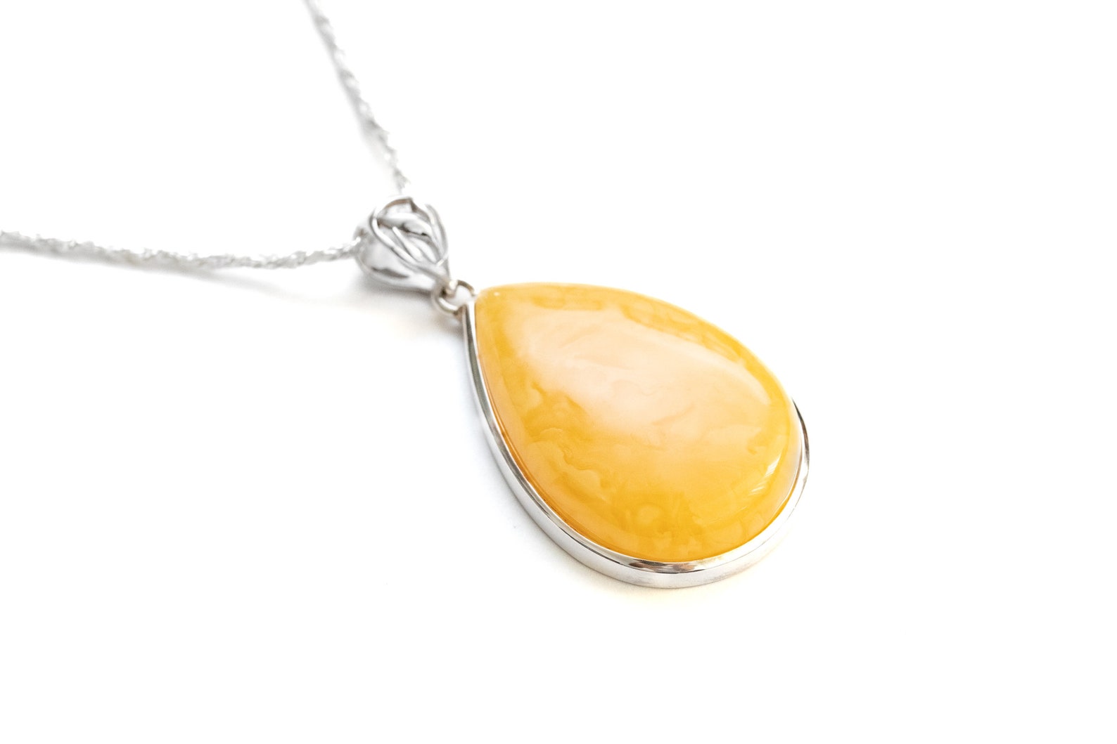 Handmade Teardrop Butterscotch Pendant- Necklaces- Baltic Beauty