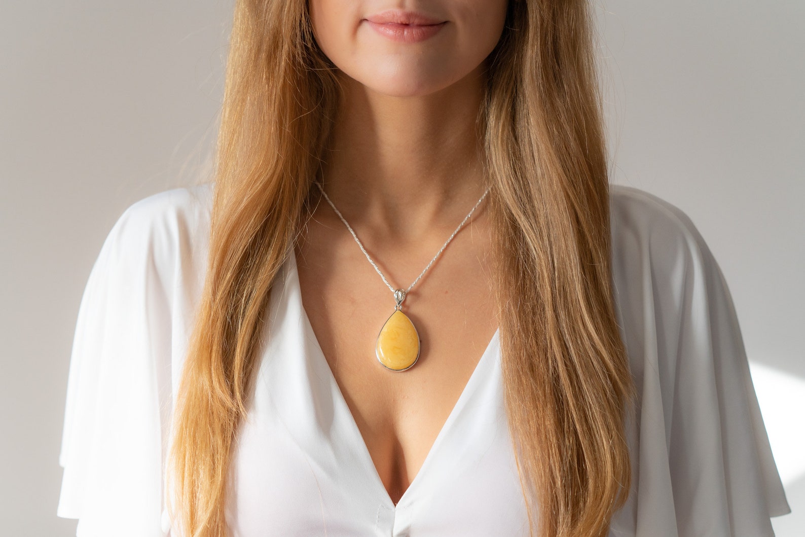 Handmade Teardrop Butterscotch Pendant- Necklaces- Baltic Beauty