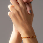 Dainty Amber and Gold Plated Silver Bracelet- Bracelets- Baltic Beauty