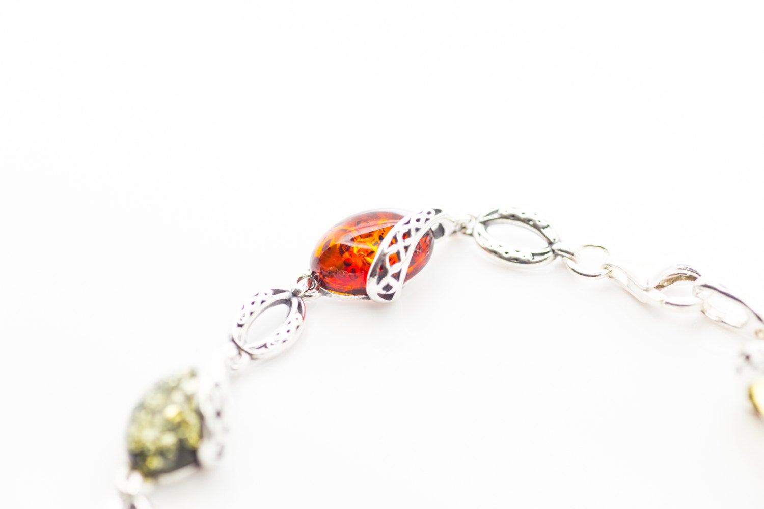 Multicolour Celtic Amber Bracelet- Bracelets- Baltic Beauty