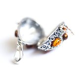 Fabergé Inspired Amber Egg Locket Necklace- Necklaces- Baltic Beauty