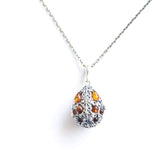 Fabergé Inspired Amber Egg Locket Necklace- Necklaces- Baltic Beauty