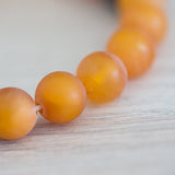 Black Cube Accent Egg Yolk Amber Bracelet- Bracelets- Baltic Beauty