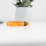 Black Cube Accent Egg Yolk Amber Bracelet- Bracelets- Baltic Beauty