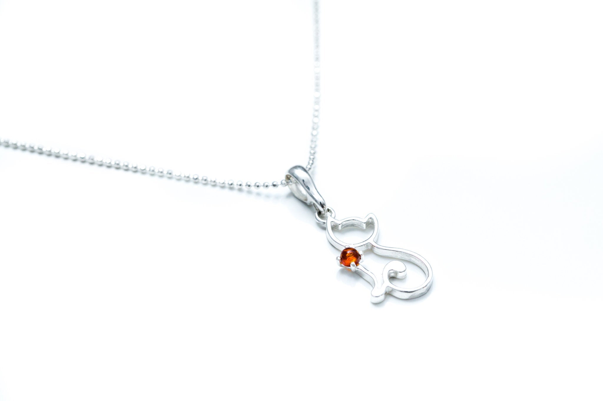 Dainty Cat Charm Necklace- Necklaces- Baltic Beauty