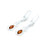 Amber Violin Dangle Earrings- Earrings- Baltic Beauty