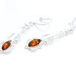 Amber Violin Dangle Earrings- Earrings- Baltic Beauty