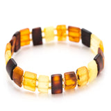 Unisex Amber Rectangular Bead Bracelet- Bracelets- Baltic Beauty