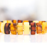 Unisex Amber Rectangular Bead Bracelet- Bracelets- Baltic Beauty