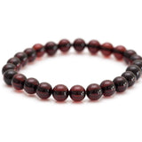 Cherry Red Amber Sphere Bead Bracelet- Bracelets- Baltic Beauty