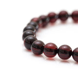 Cherry Red Amber Sphere Bead Bracelet- Bracelets- Baltic Beauty