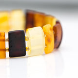 Unisex Amber Rectangular Bead Bracelet- Bracelets- Baltic Beauty