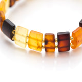 Unisex Amber Rectangular Bead Bracelet- Bracelets- Baltic Beauty