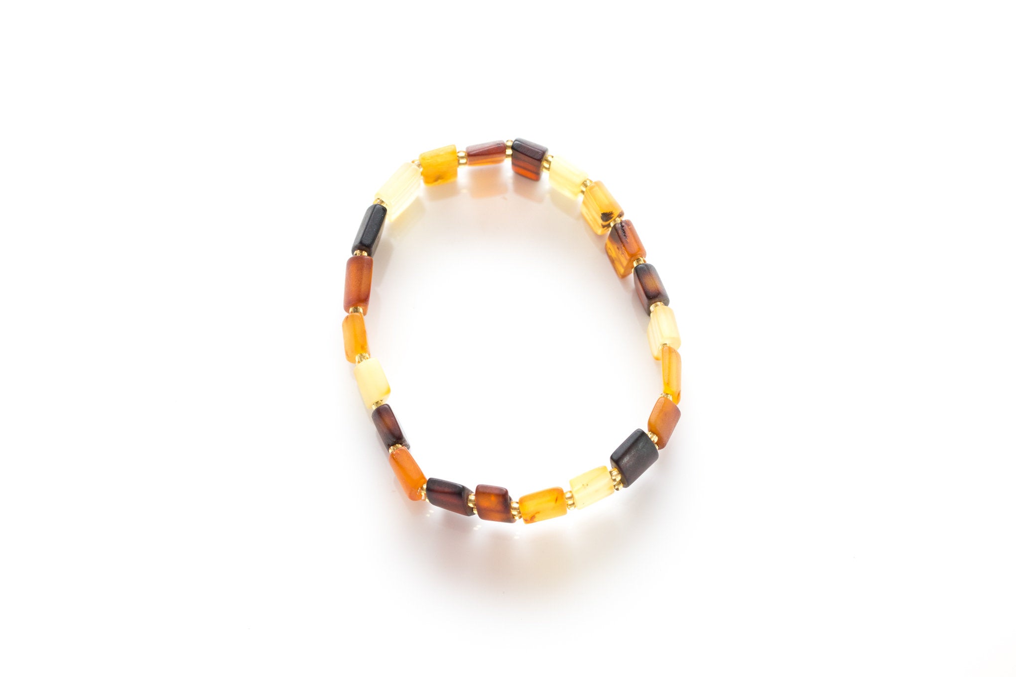 Unisex Amber Rectangular Bead Bracelet- Bracelets- Baltic Beauty