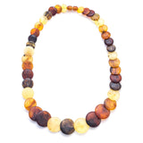 Colourful Amber Necklace - Round Amber Bead Necklace- Necklaces- Baltic Beauty