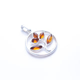 Amber Tree Charm Pendant, Minimal Amber Necklace- Necklaces- Baltic Beauty