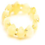 Stretchy Butterscotch Yellow Bead Ring- Rings- Baltic Beauty