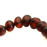 Matte Dark Cherry Red Nugget Bead Bracelet- Bracelets- Baltic Beauty