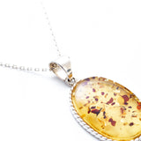 Handmade Speckled Honey Amber Braid Pendant- Necklaces- Baltic Beauty