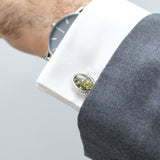 Quintessence Statement Green Amber Cufflinks- Cufflinks- Baltic Beauty