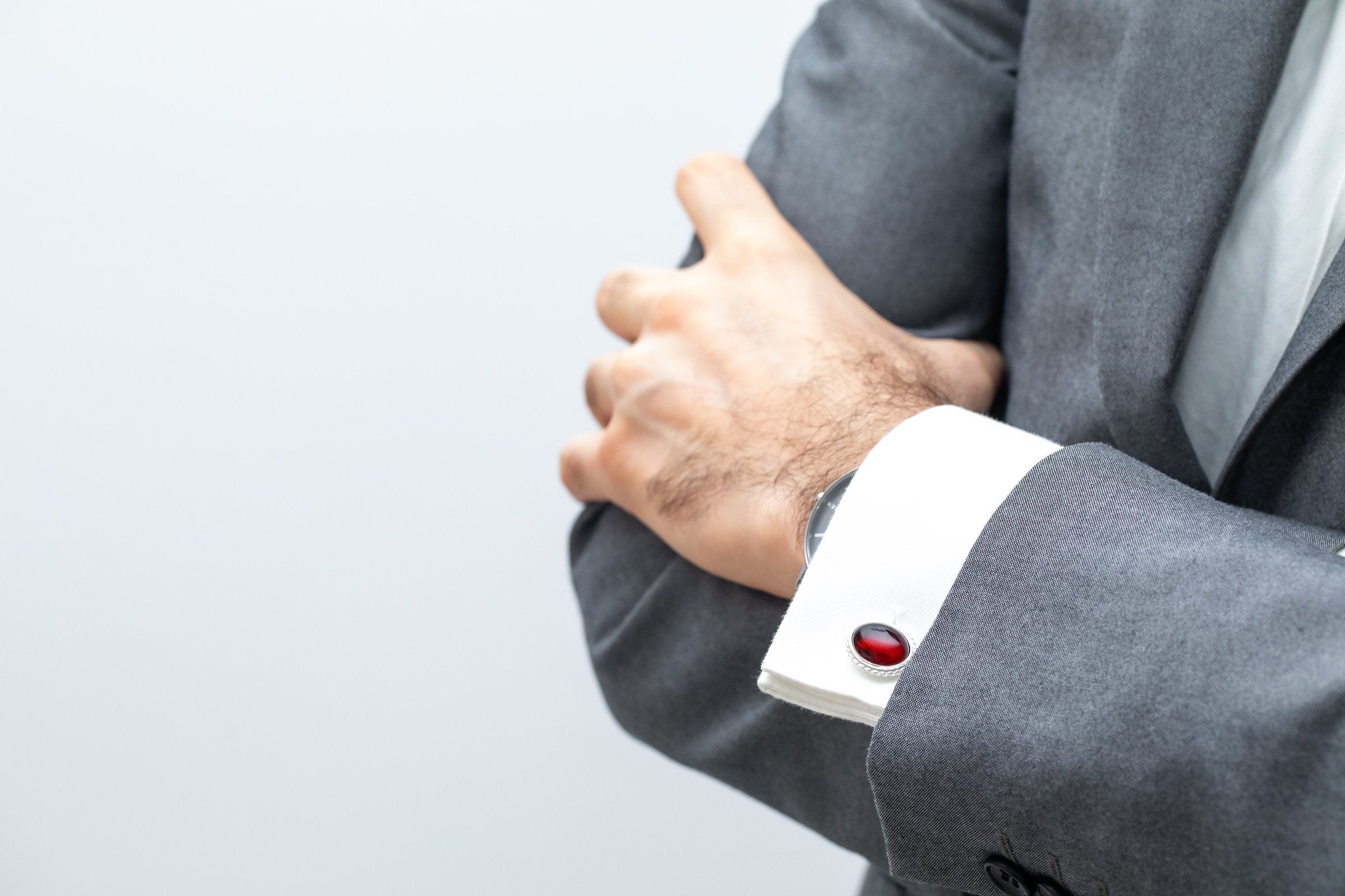 Quintessence Statement Red Amber Cufflinks- Cufflinks- Baltic Beauty