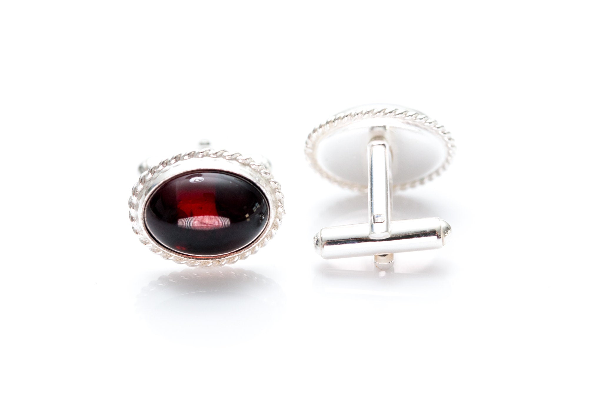 Quintessence Statement Red Amber Cufflinks- Cufflinks- Baltic Beauty