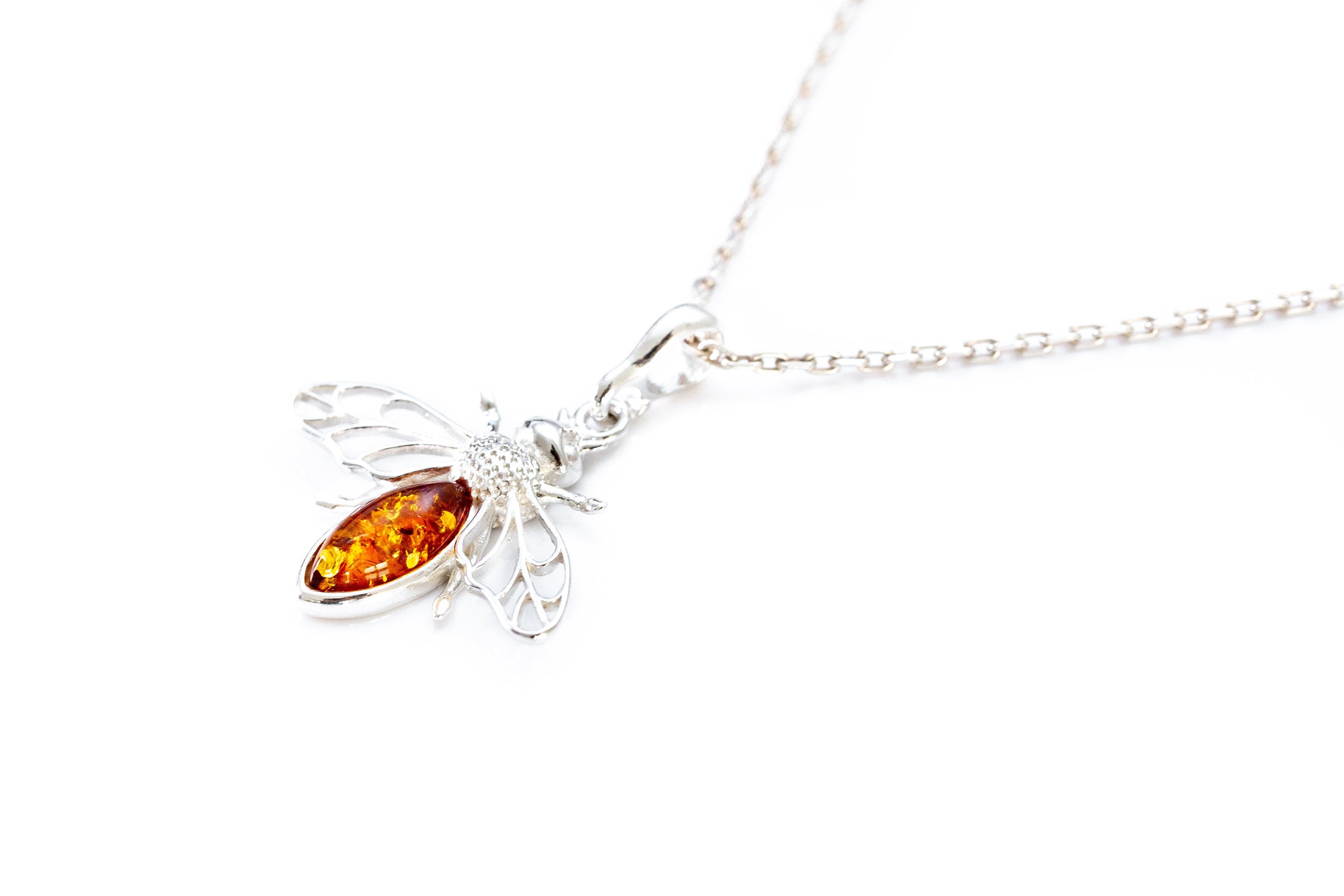 Amber Bee Necklace- Necklaces- Baltic Beauty