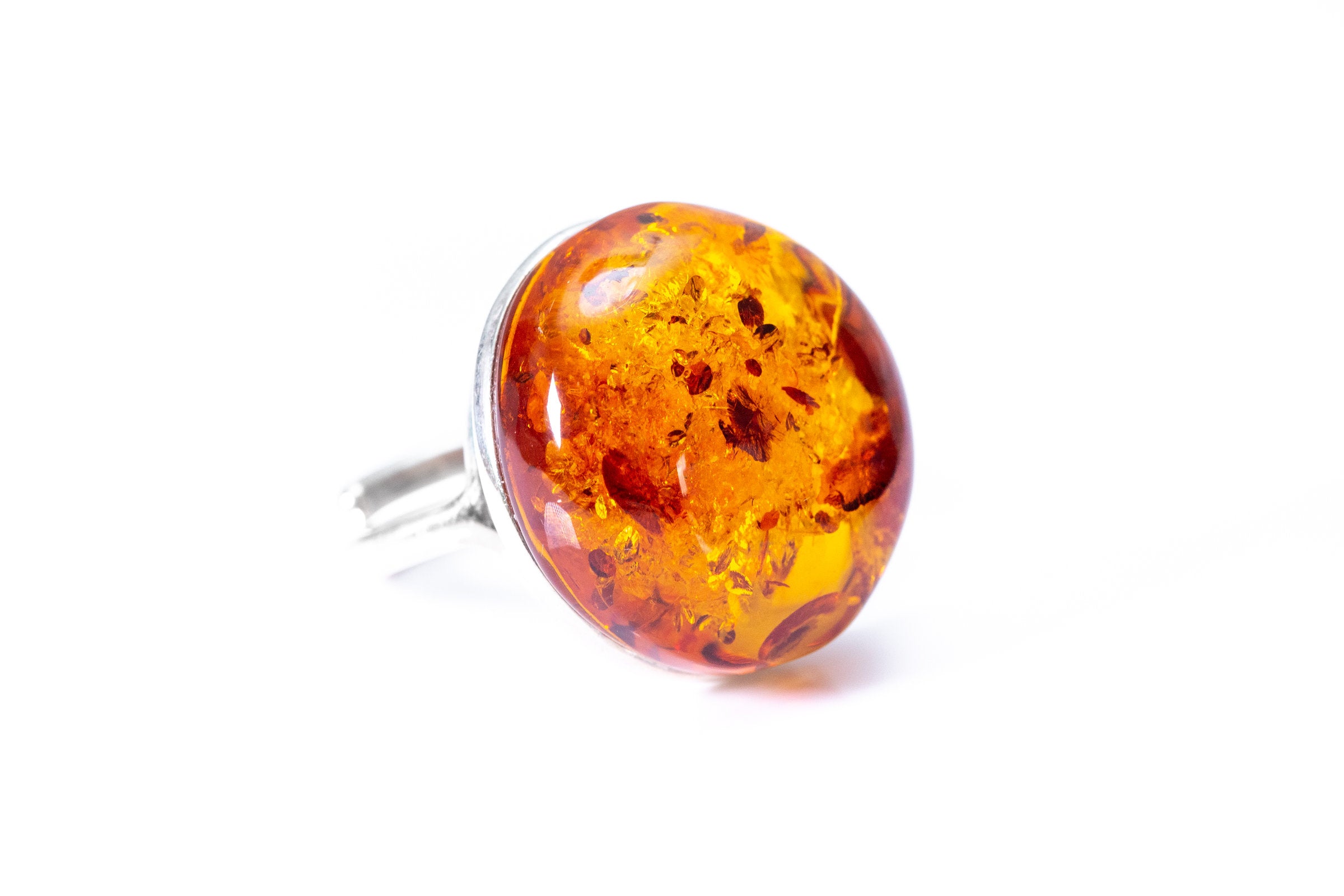 Big Amber Cocktail Ring- Rings- Baltic Beauty