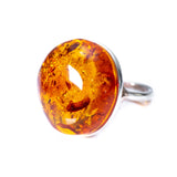 Big Amber Cocktail Ring- Rings- Baltic Beauty