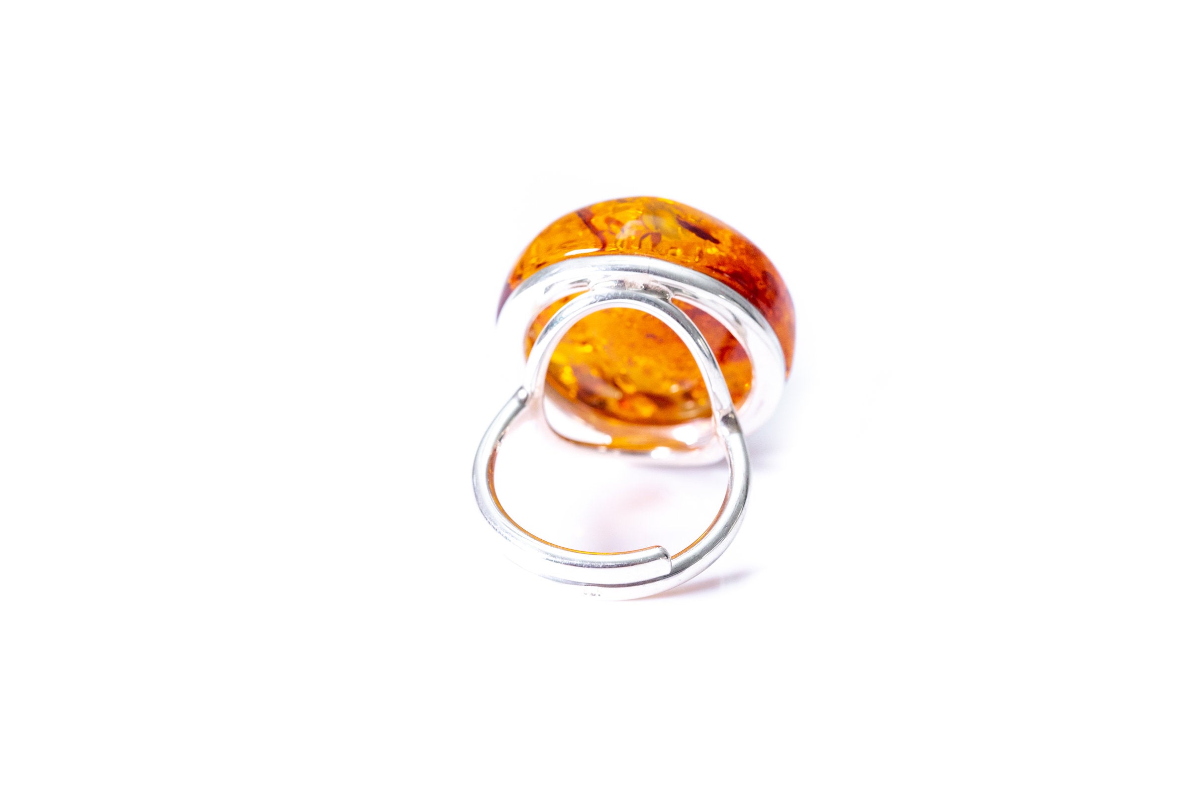 Big Amber Cocktail Ring- Rings- Baltic Beauty